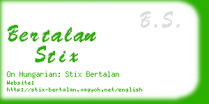 bertalan stix business card